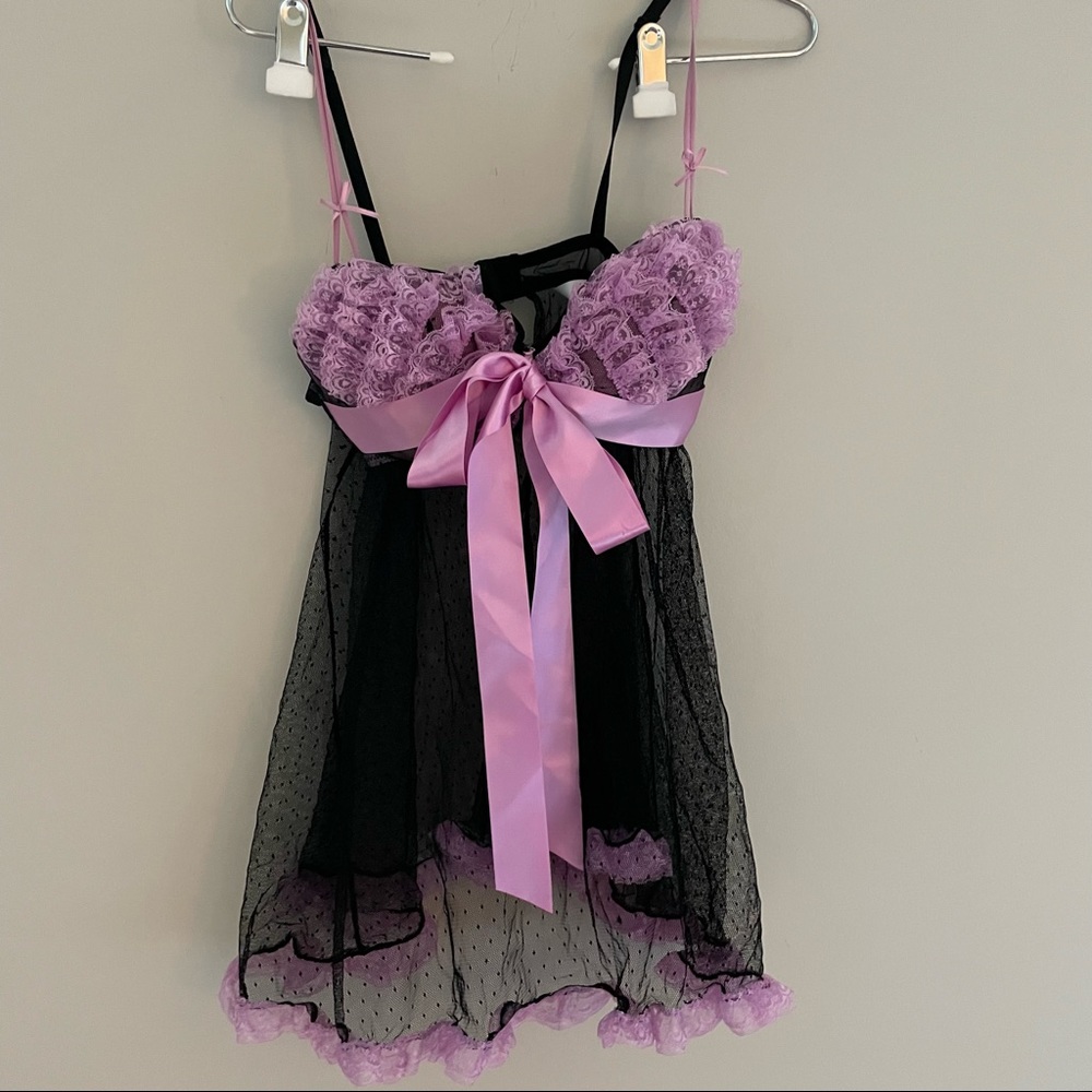 Delicates babydoll lace push up bra slip set